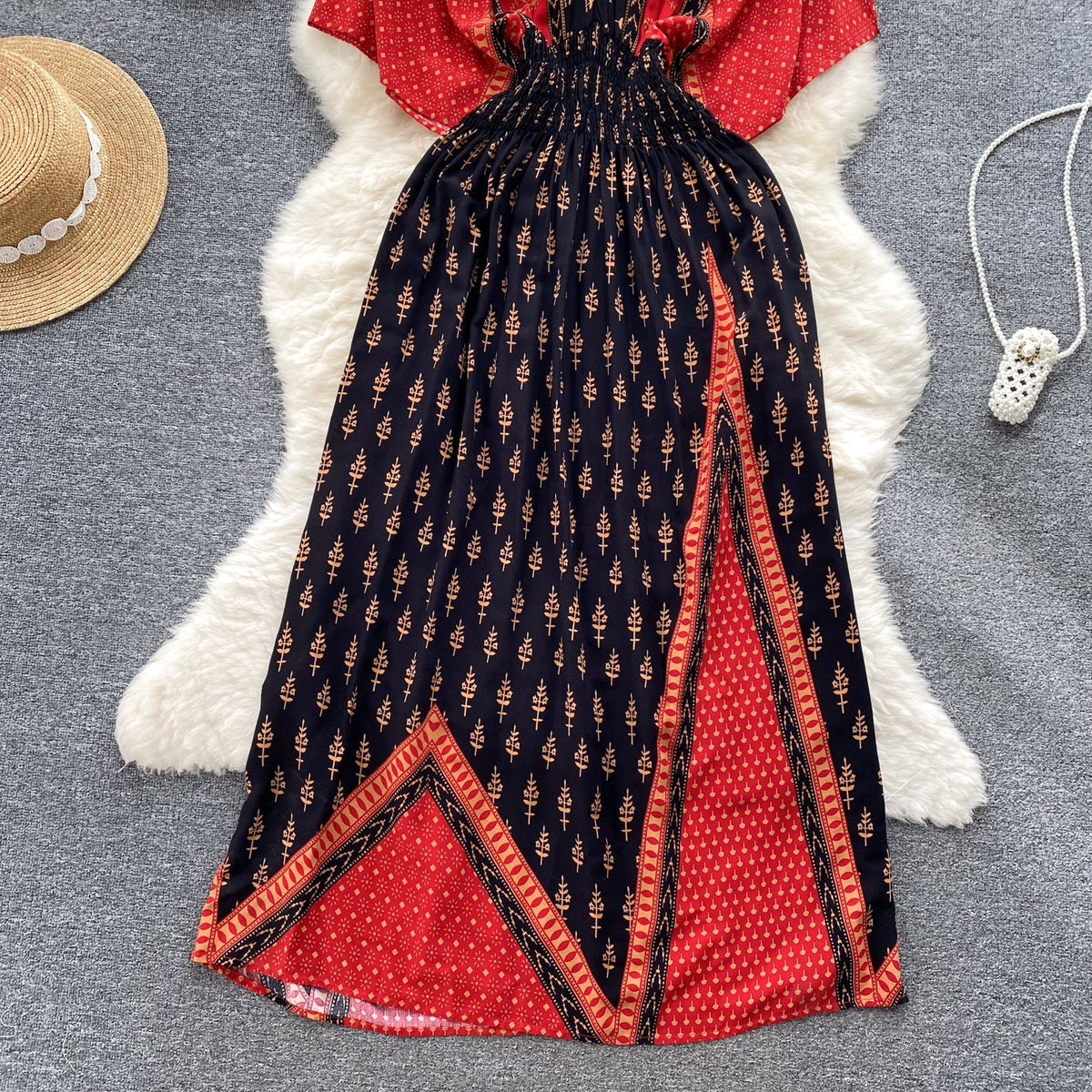 Ethnic Style Printed A-line Dress
