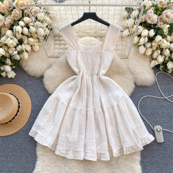 Niche Pleated Apricot Slip Dress