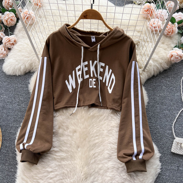 Letter Printed Hoodie&Halter Dress 2Pcs
