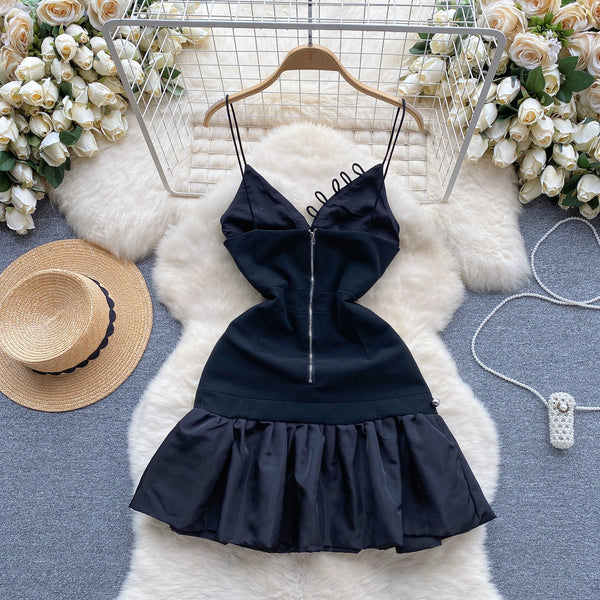 Niche Beaded Black Slip Dress