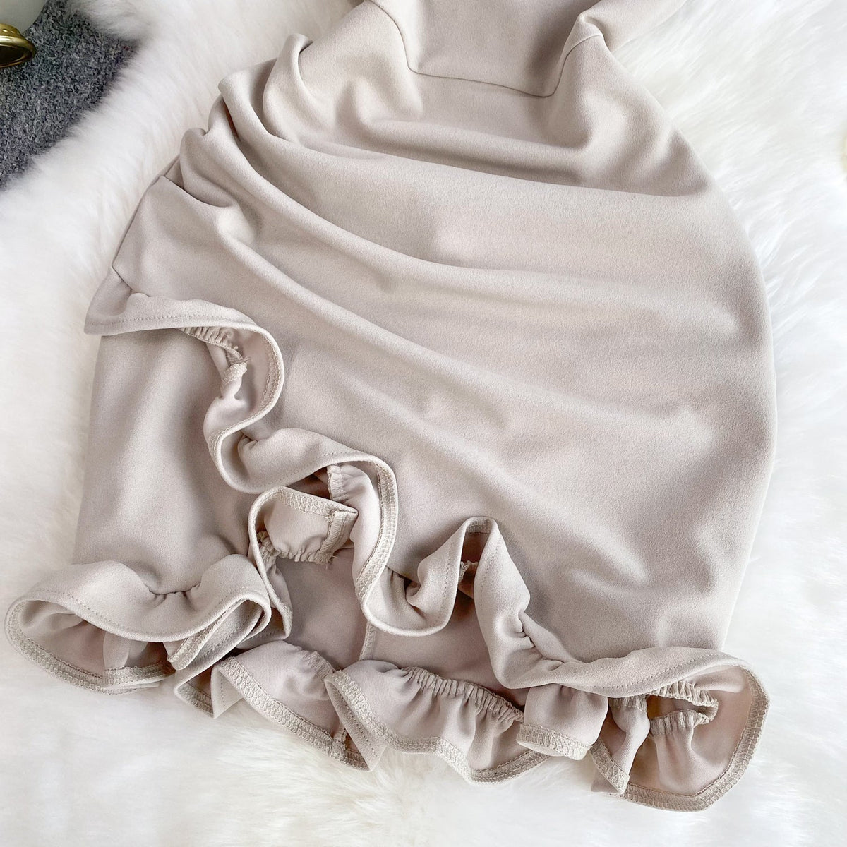 Niche Strapless Ruffled Hem Dress
