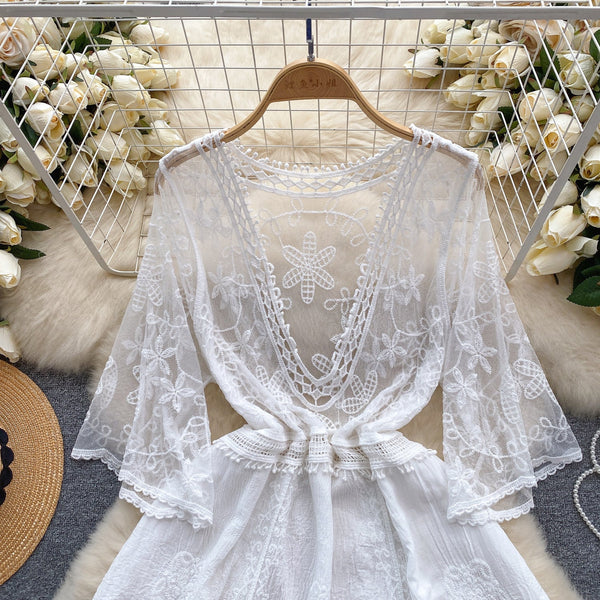 Sweetie See-through Crochet Lace Dress