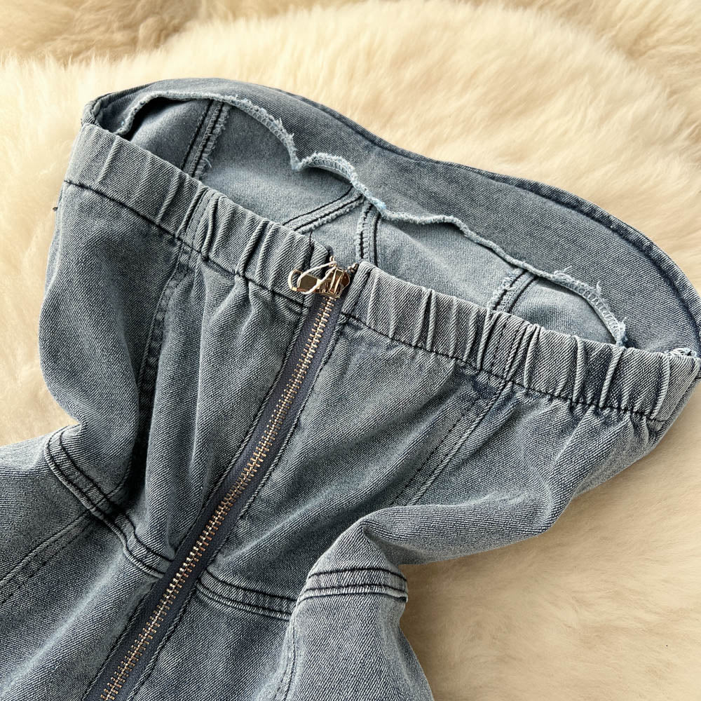 Vintage Off-shoulder Loose Denim Dress