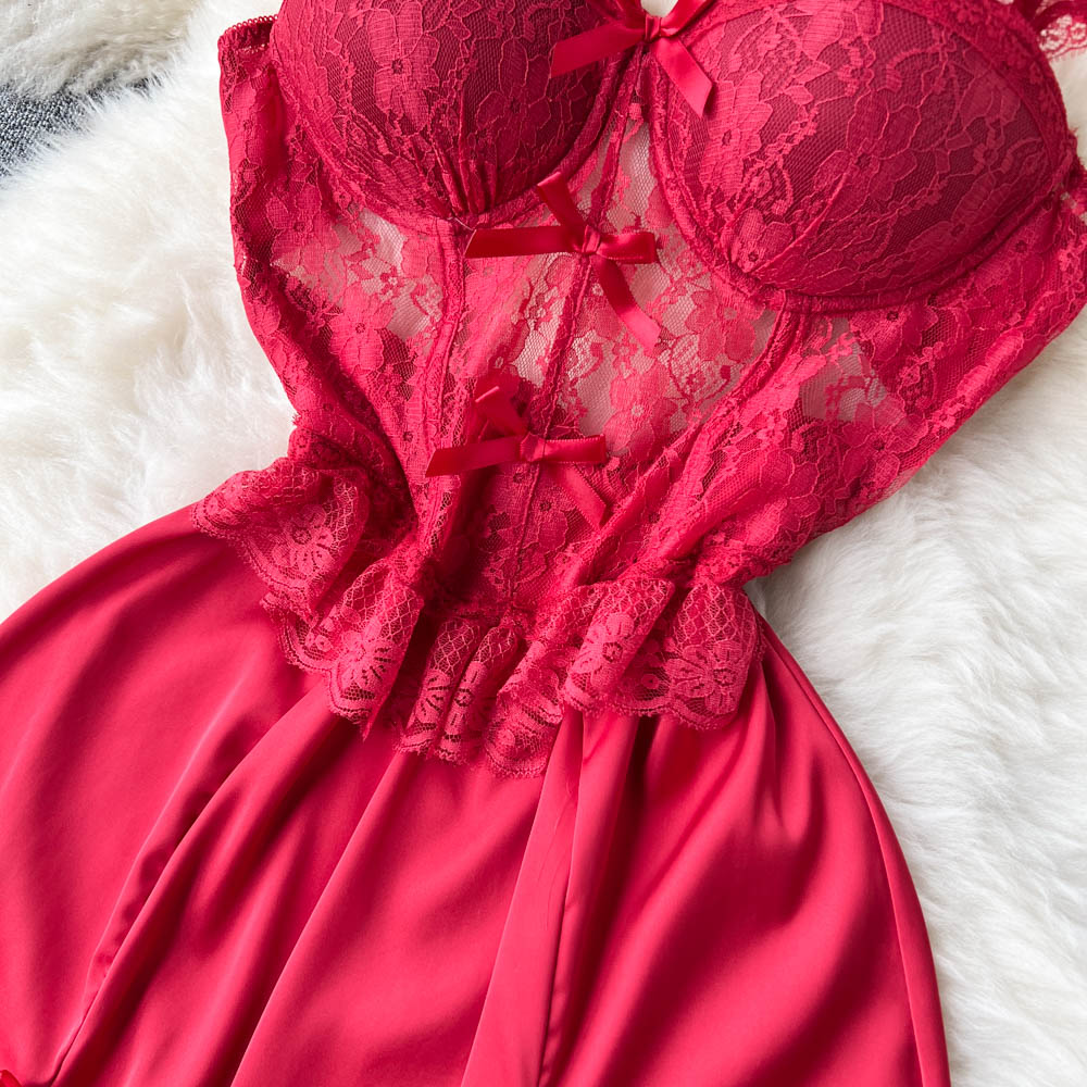 Backless Lace Patchwork Slip Dress