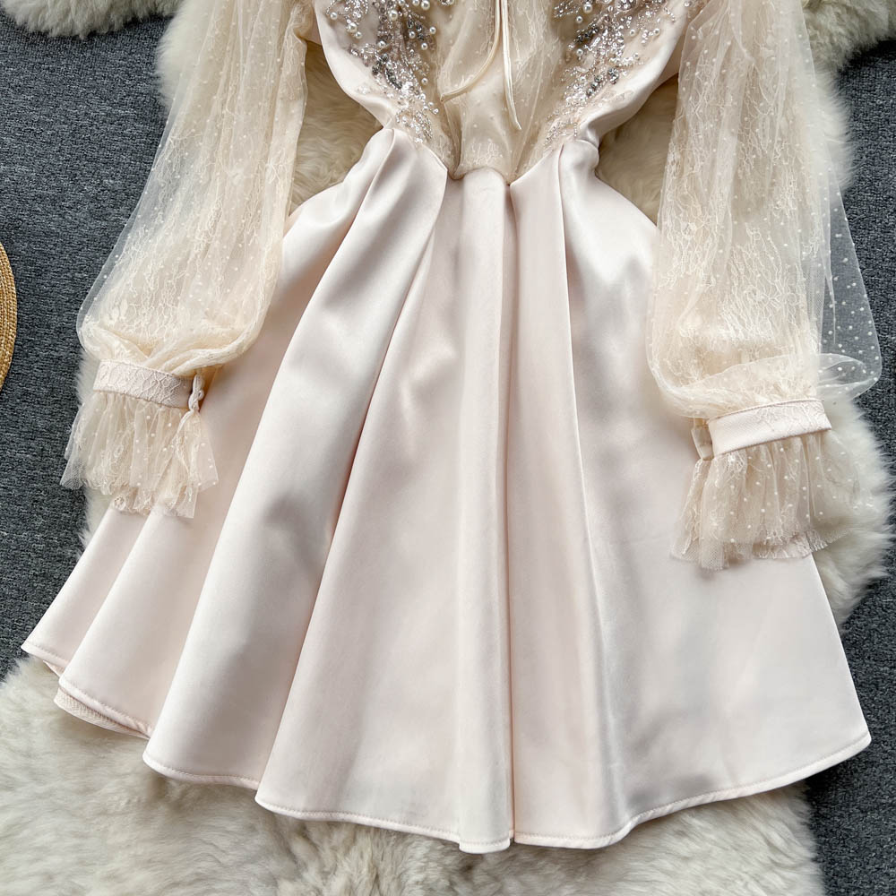 Fairy Beaded High-waisted Mesh Dress