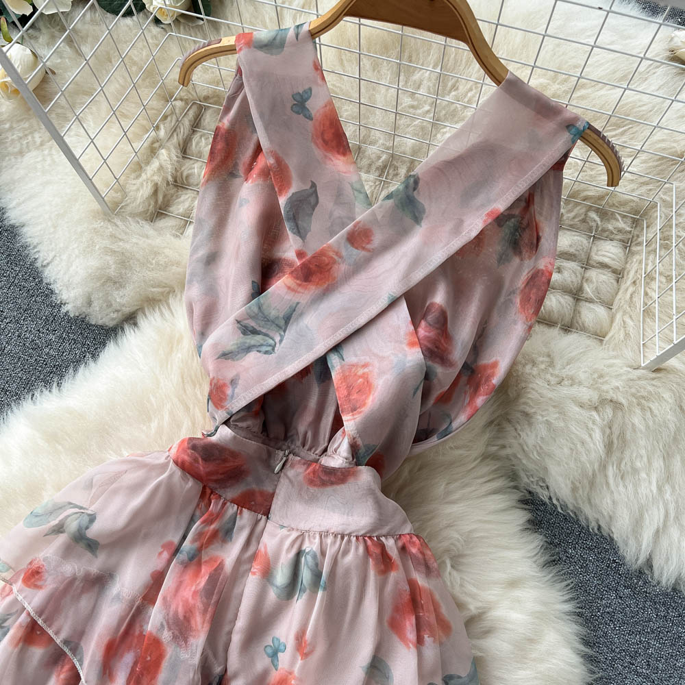 Sexy Backless Layered Dress