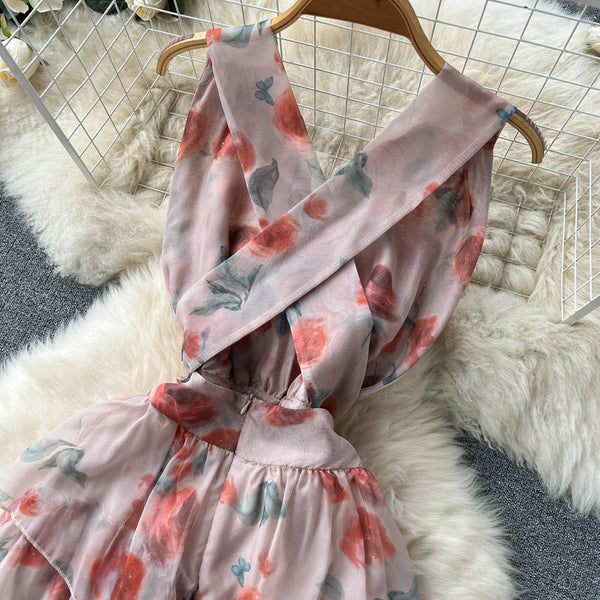 Sexy Backless Layered Dress