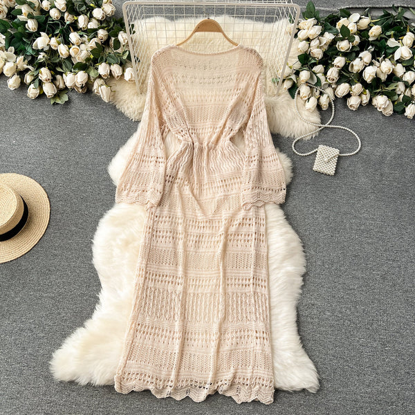 Korean Style Hollowed Crochet Dress