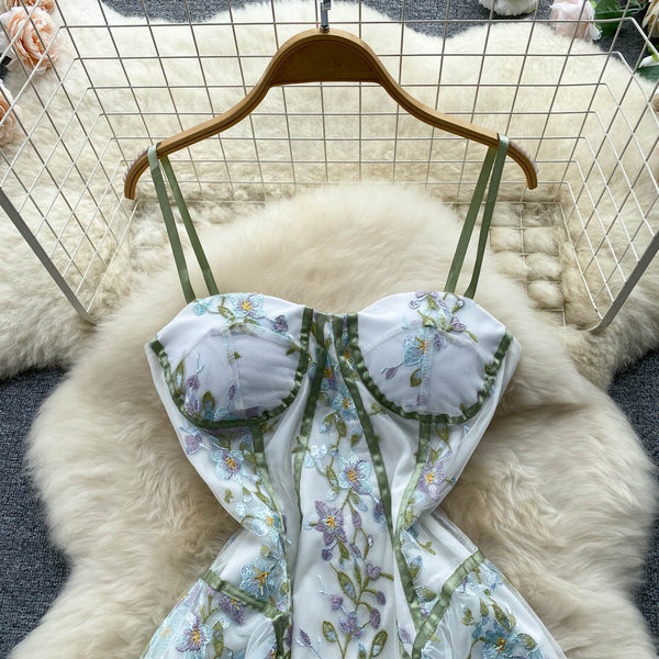 Baskılı Tube Top Peri Halter Elbise