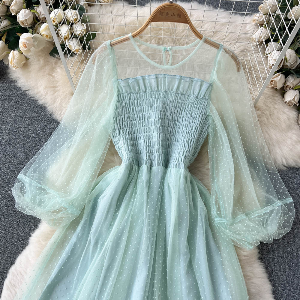 Fairy Round Collar Mesh Dress