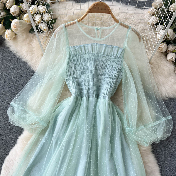 Fairy Round Collar Mesh Dress