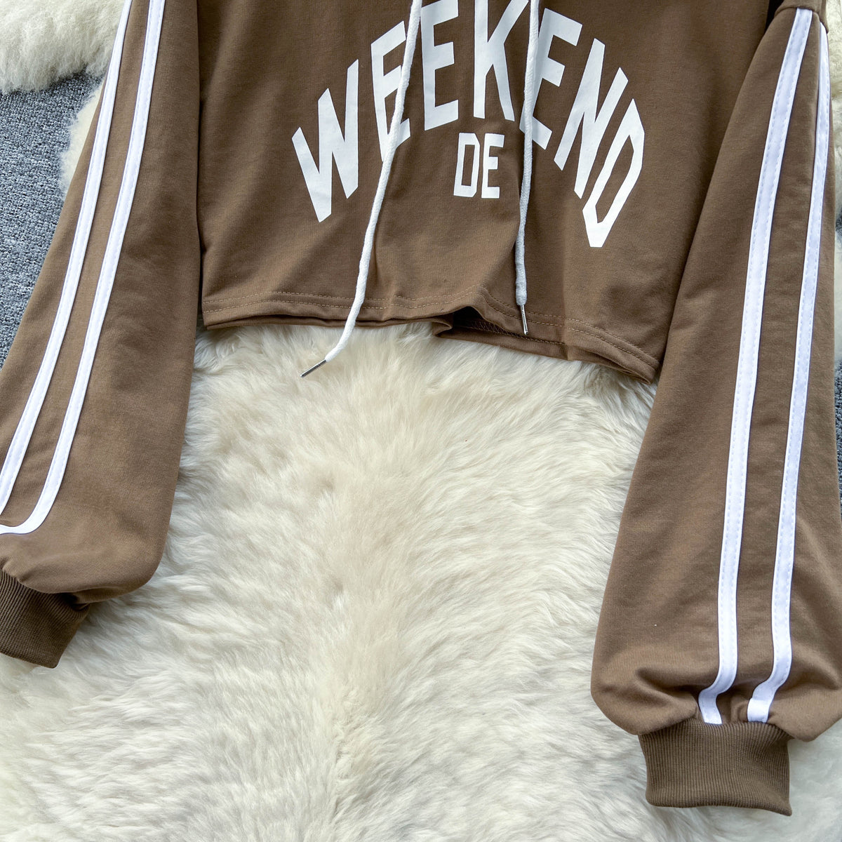 Letter Printed Hoodie&Halter Dress 2Pcs
