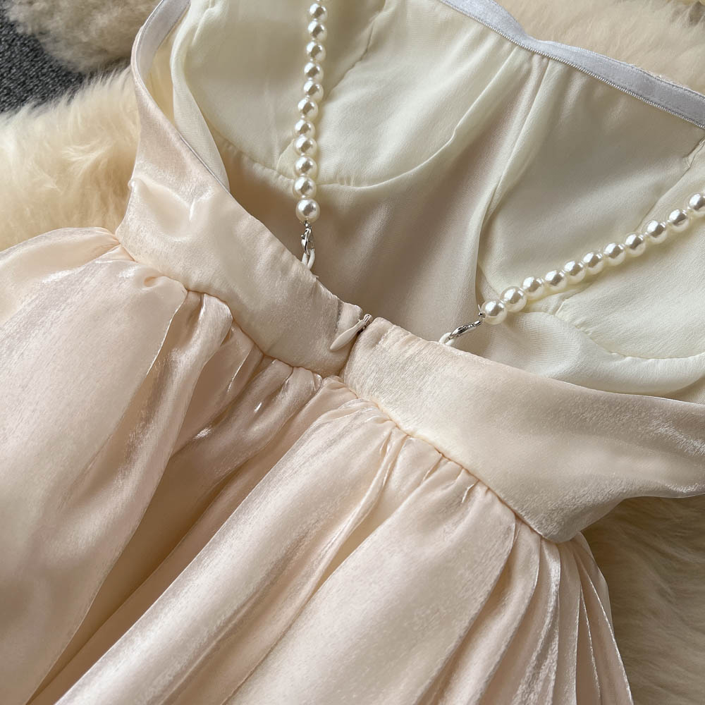 Strapless Halter Puffy Dress