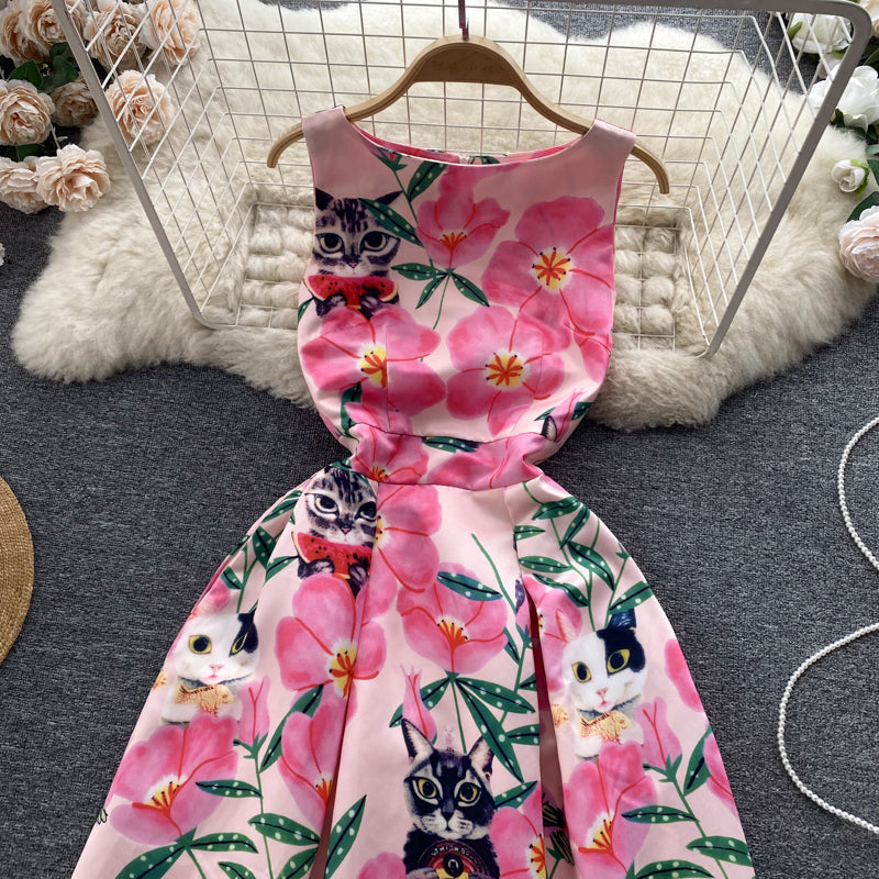 Ethnic Style Sleeveless Printed Dress