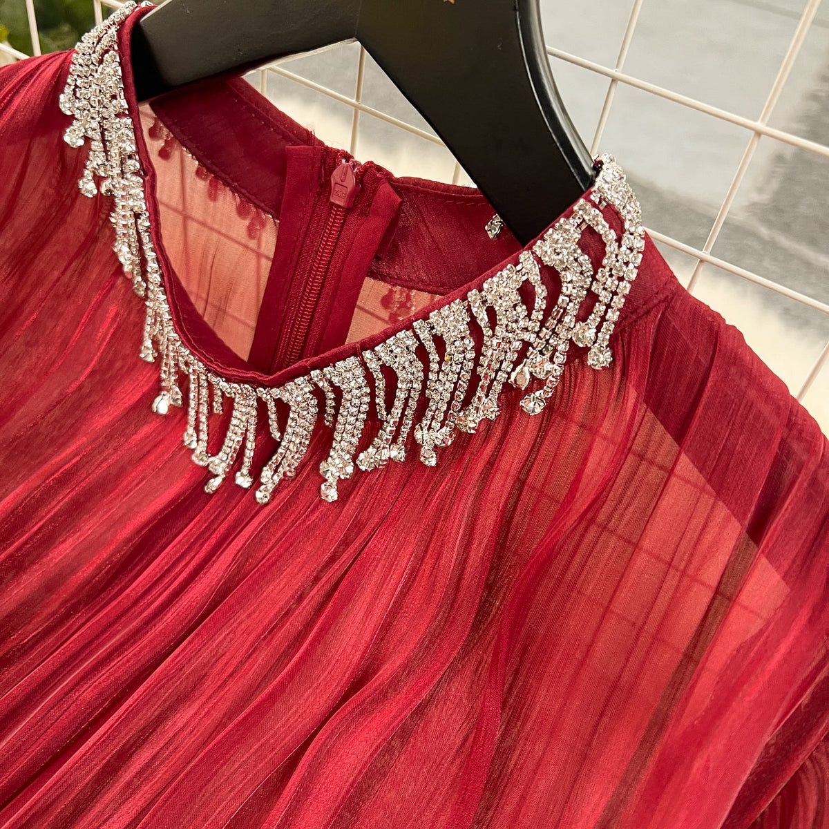 Rhinestone Tassel French Style Dress