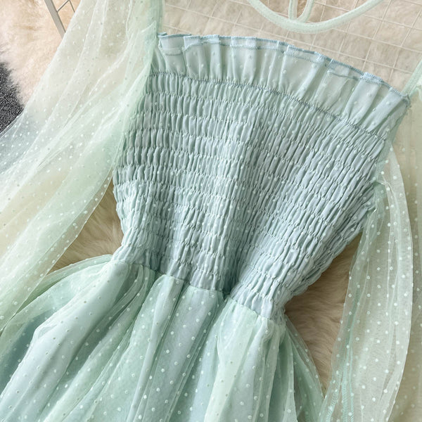 Fairy Round Collar Mesh Dress