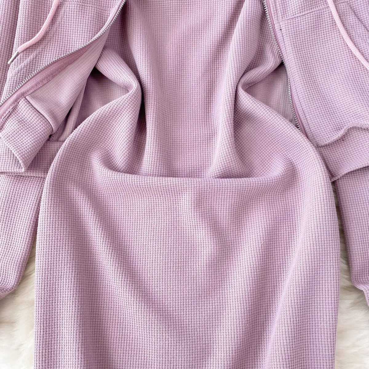 Slip Dress&Lace-up Hoodie 2Pcs