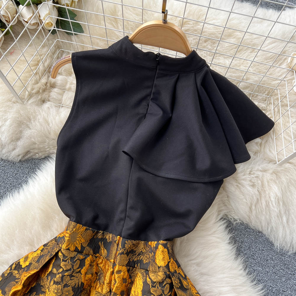 Sleeveless Patchwork 3d Embroidered Dress