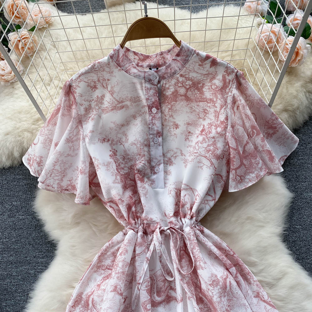 Floral Printed Lined Cotton Dress