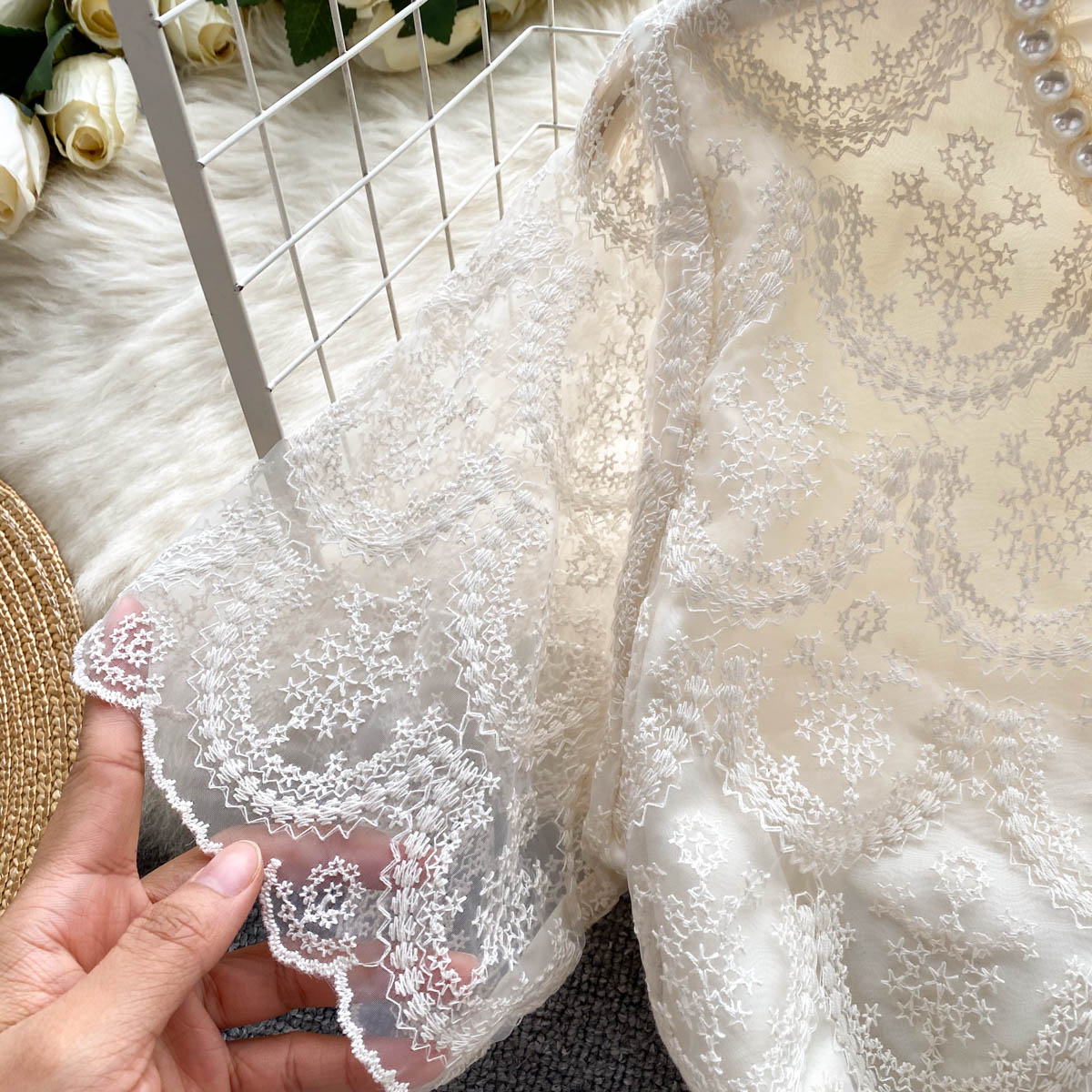 French Style Beaded Lace Dress