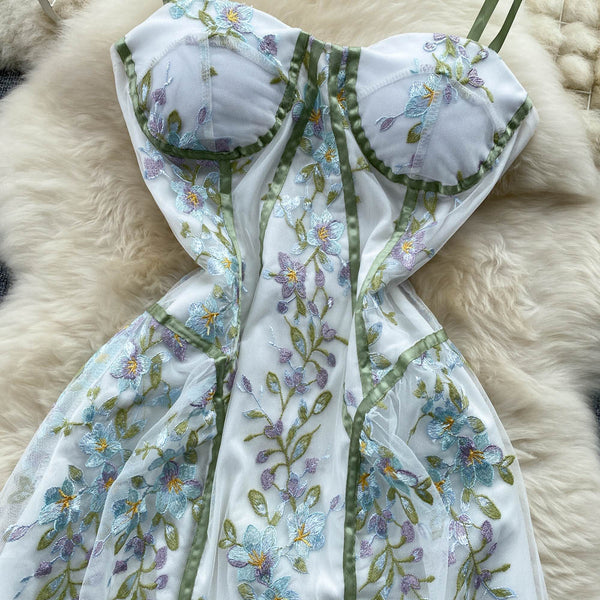 Baskılı Tube Top Peri Halter Elbise