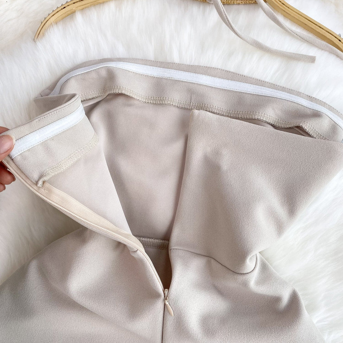 Niche Strapless Ruffled Hem Dress