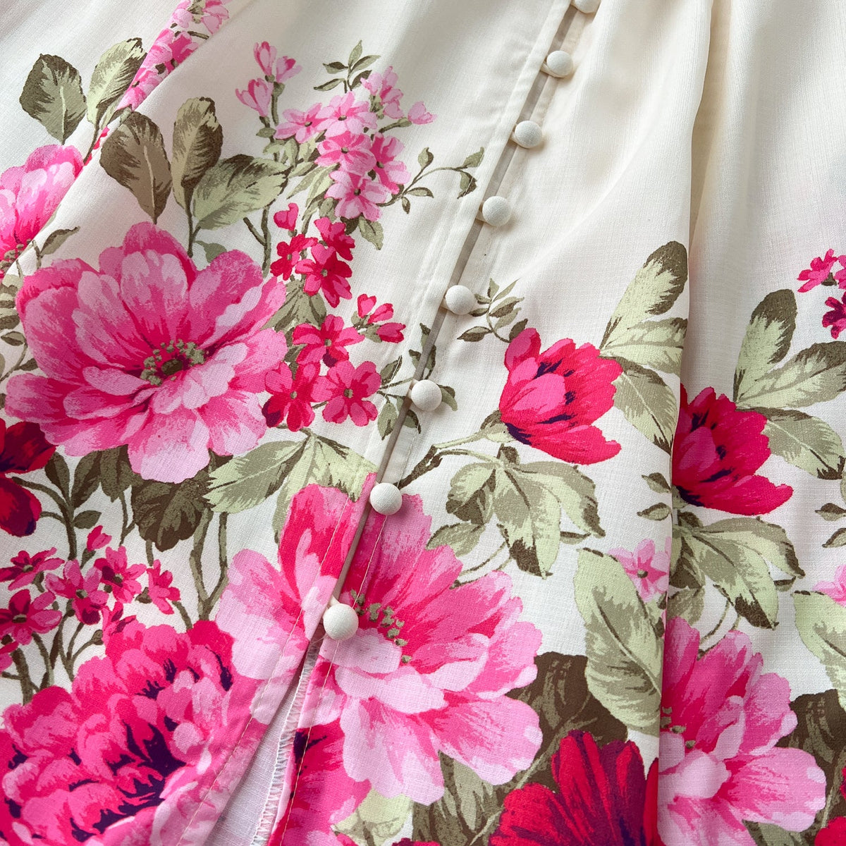 French Style Puffy Sleeve Floral Dress
