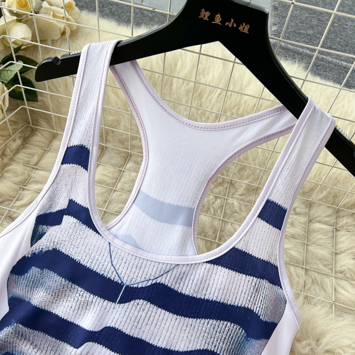 Sleeveless Printed Patchwork Denim Dress