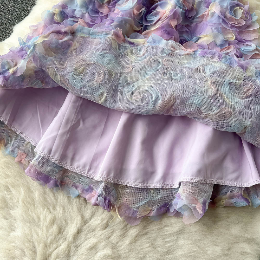 French Style Waist-slimming Floral Dress