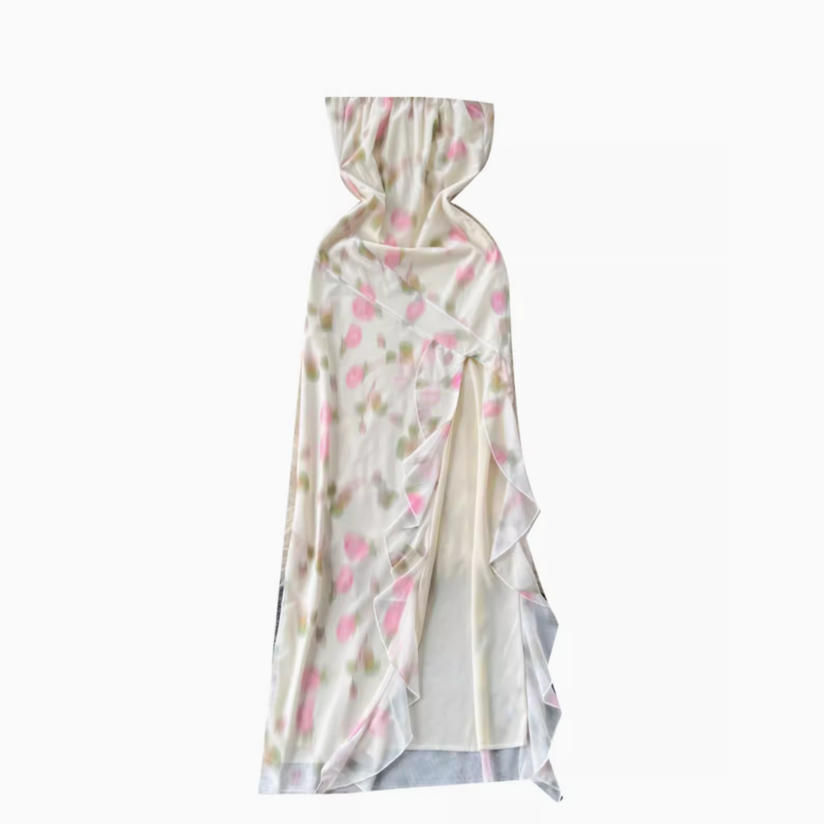 Fairy Strapless Floral Mesh Dress