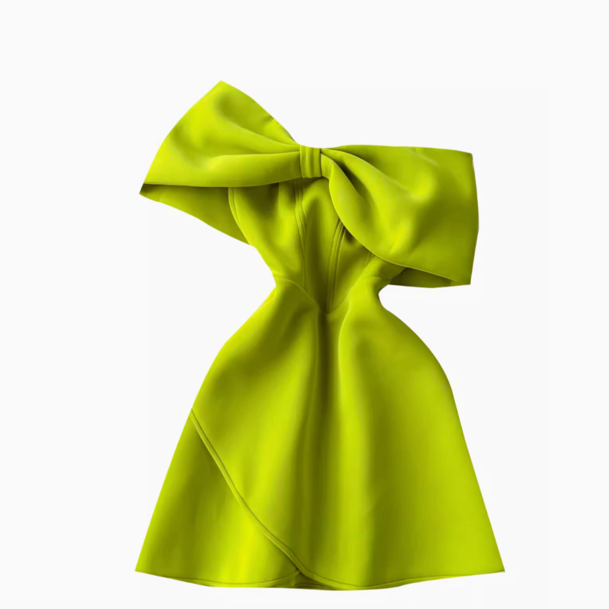 Knotted Strapless Neckline A-line Dress