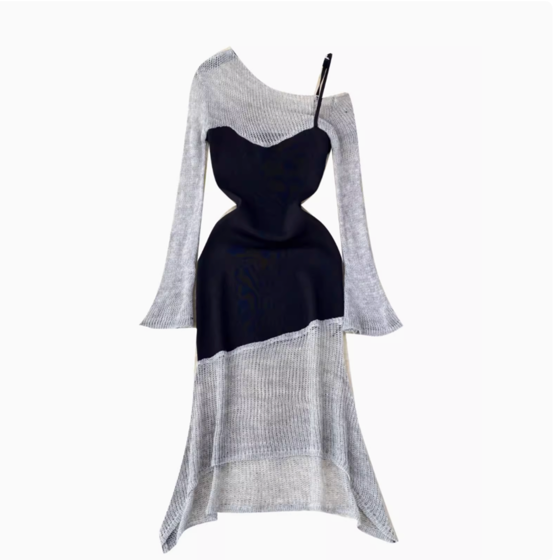 Irregular Design Patchwork Fishtail Dress