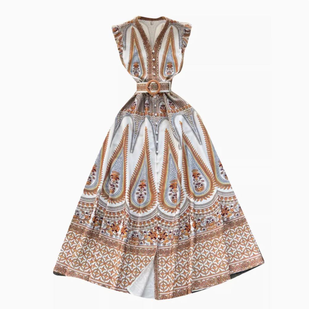 Courtly Floral Printed Shirt Dress