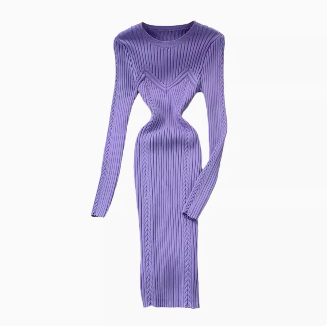 Bodycon Solid Color Knitted Dress
