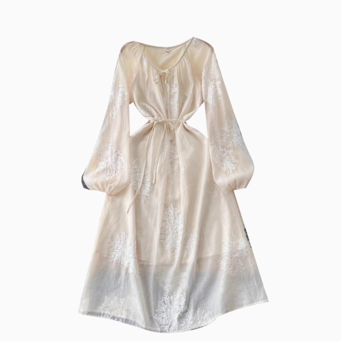 Fairy Lace-up Floral Embroidered Dress