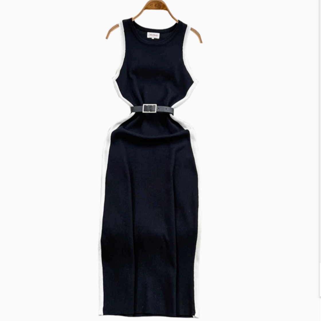 Color Blocking Sleeveless Knitted Dress