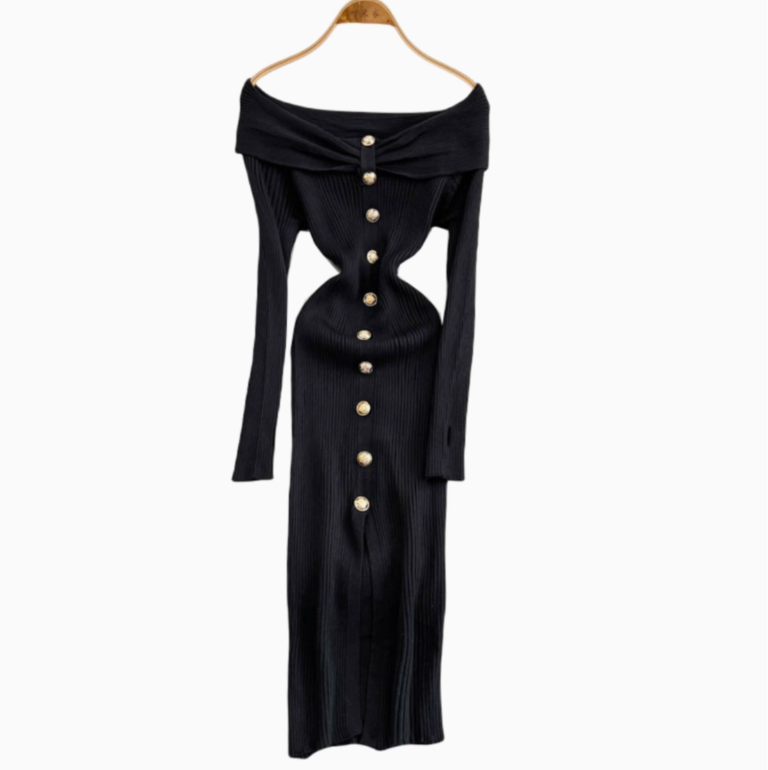 Elegant Off-shoulder Knot Knitted Dress