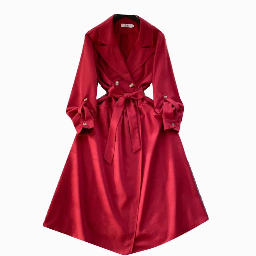 Premium Double-breasted Suit Collar Dress