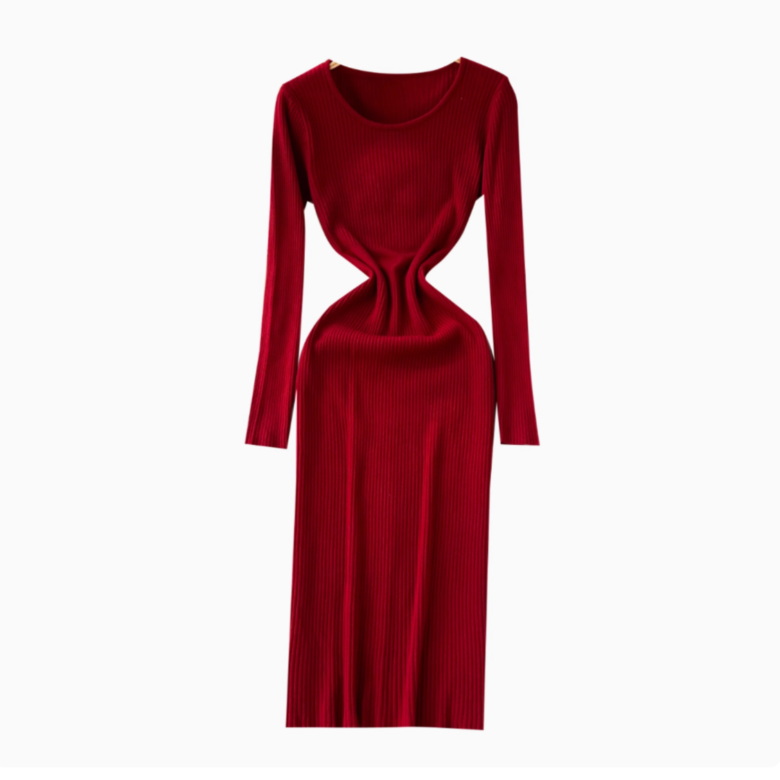 Simple Design Elastic Knitted Dress
