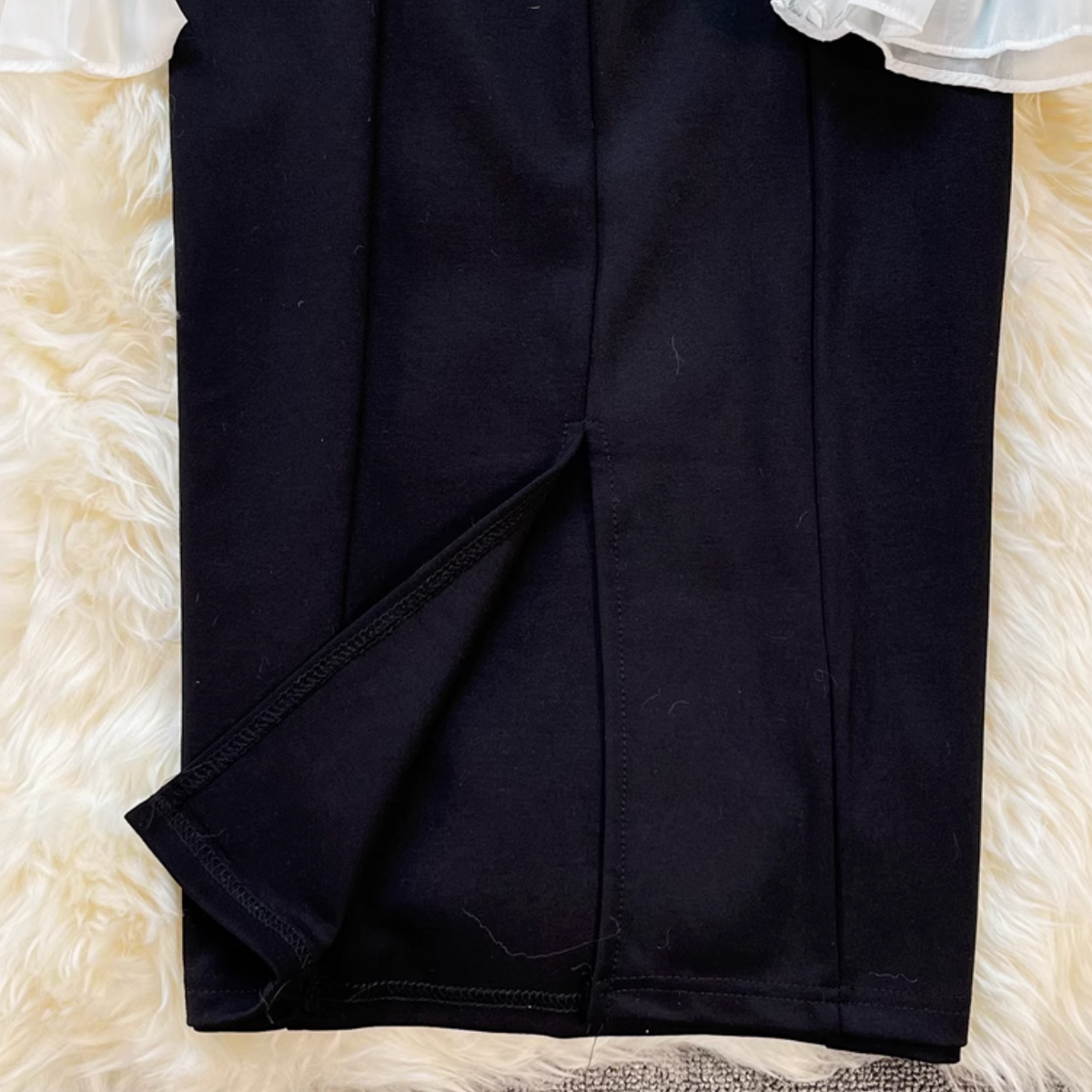 Black&White Patchwork Bow Dress