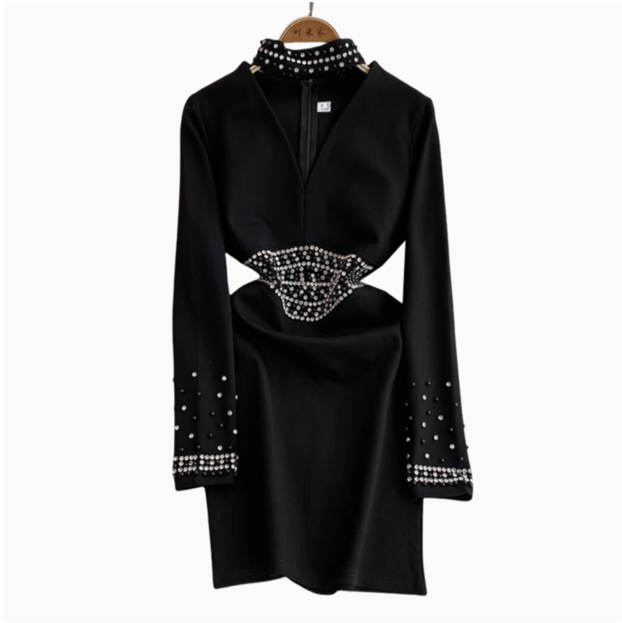 Chinese Tailor Beaded Patchwork Dress