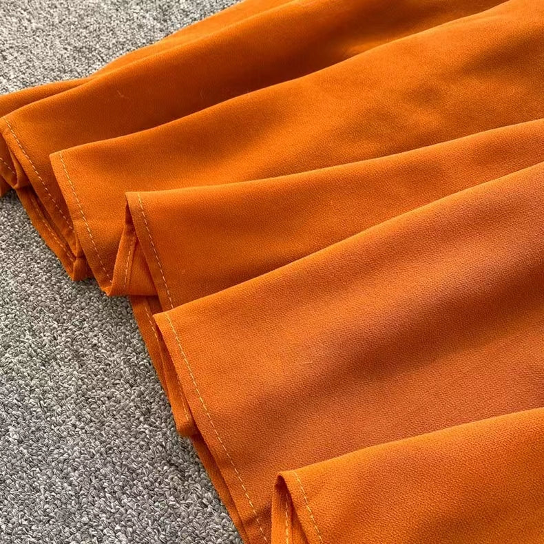Şık Kabartmalı Kol Chiffon Elbise