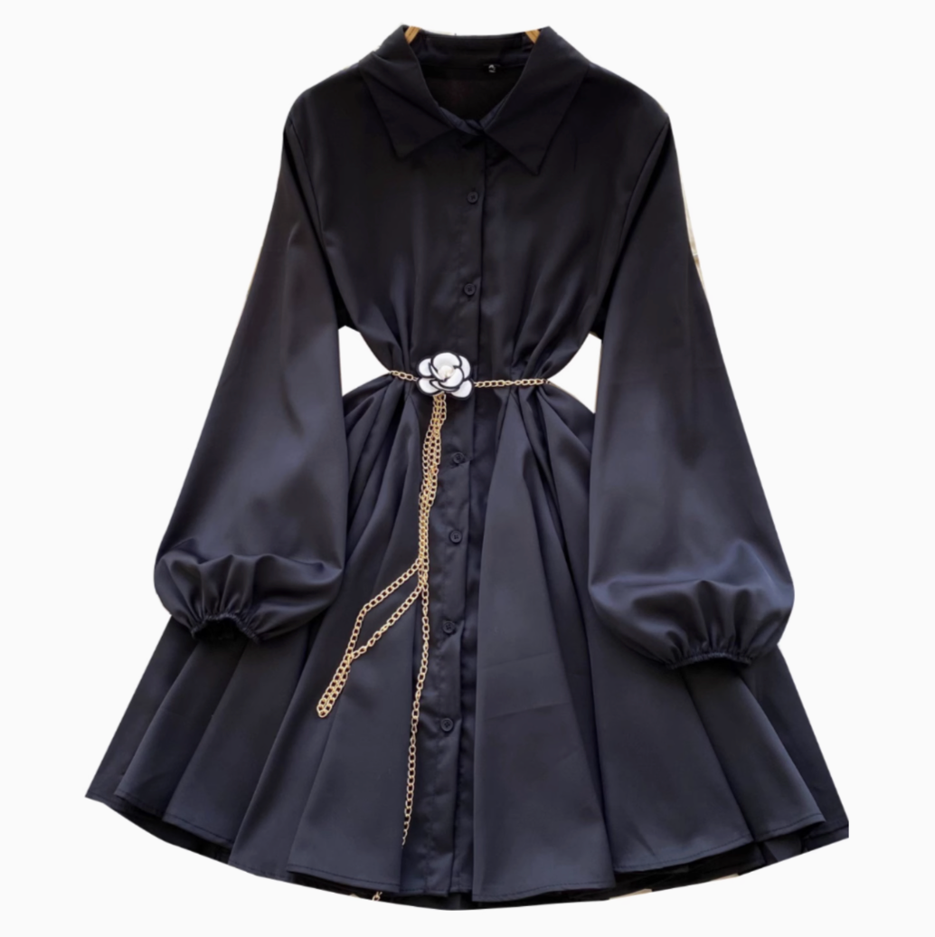 Korean Style Puffy Shirt Dress