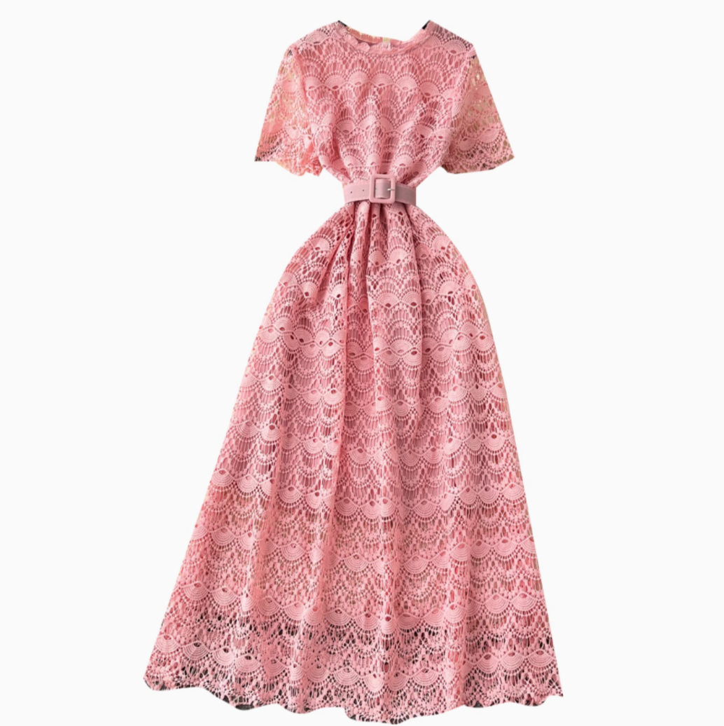 Delicate Hollowed Crochet Lace Dress