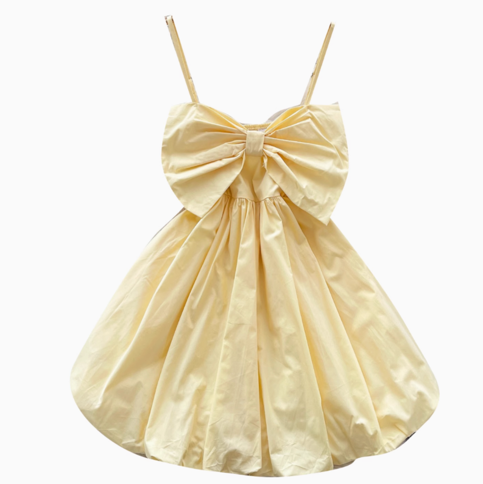 Chic Large Bow Elastic Slip Dress