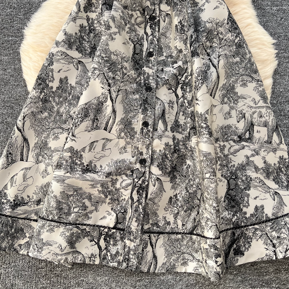 Ink Painting Jacquard Sleeveless Dress