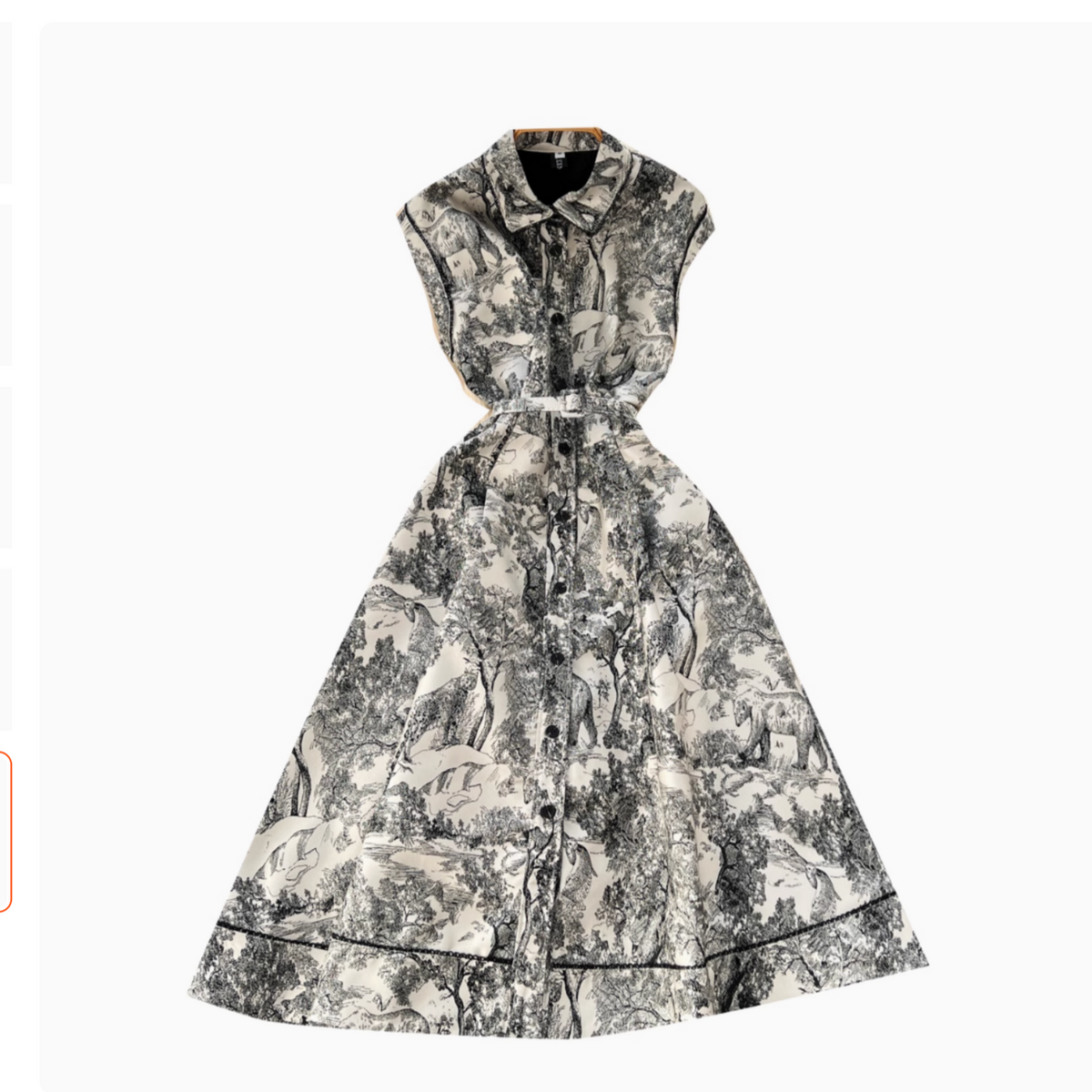 Ink Painting Jacquard Sleeveless Dress