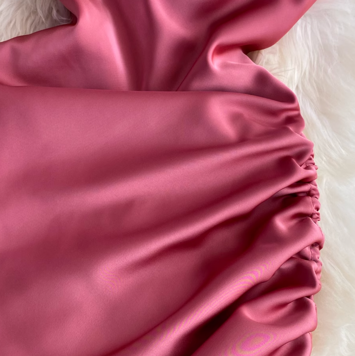 Draped Neckline Drawstring Slip Dress