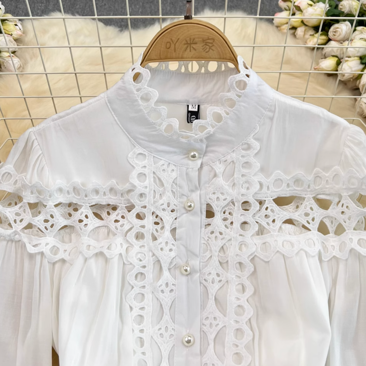 Courtly White Lace Patchwork Dress