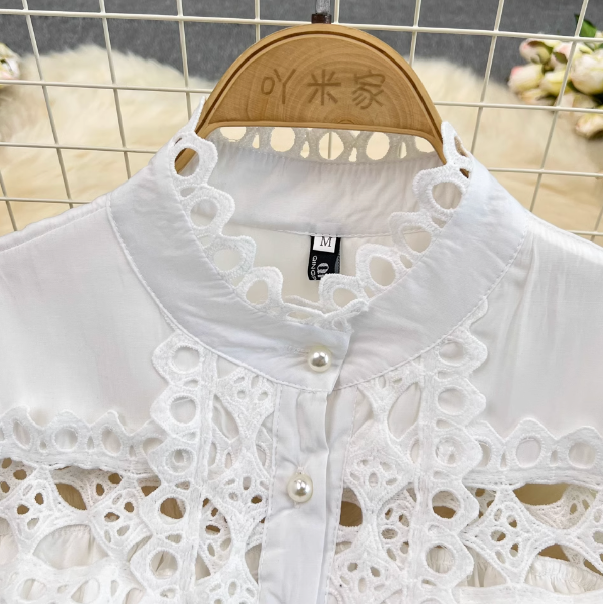 Courtly White Lace Patchwork Dress
